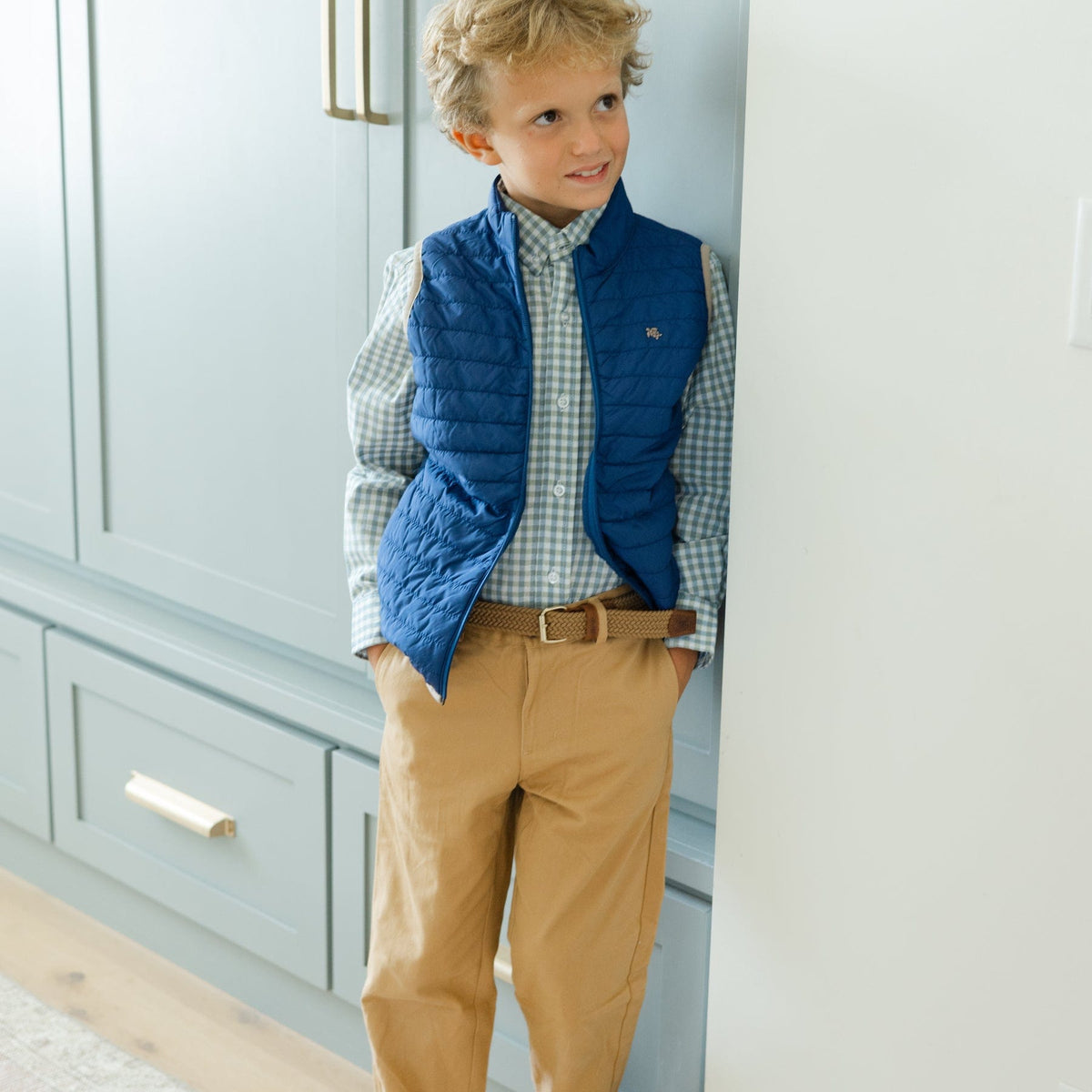 Bailey Boys Quilted Vest in Navy - Little Miss Muffin Children & Home