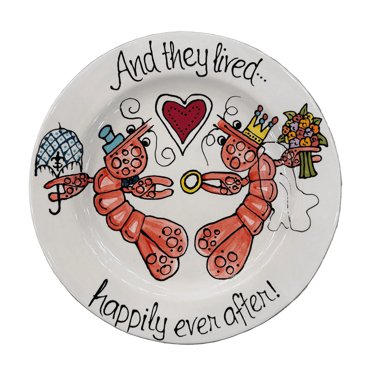 Jan Salzer Art Crawfish Wedding Round Plate - Little Miss Muffin Children & Home