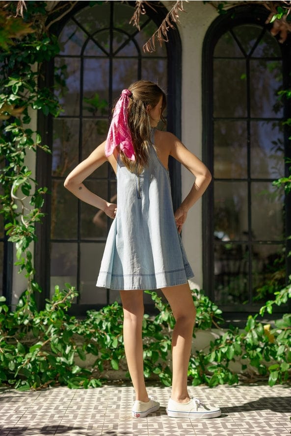 Miou Muse Sleeveless A-Line Denim Dress - Little Miss Muffin Children & Home
