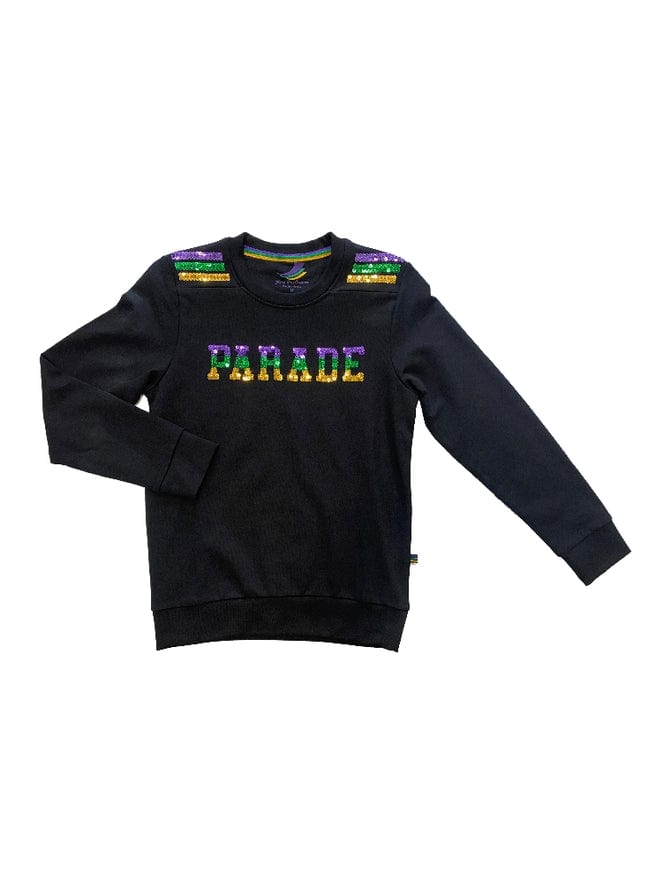 Mardi Gras Creations Mardi Gras Creations French Terry Kids Sequins PARADE Shirt - Black - Little Miss Muffin Children & Home