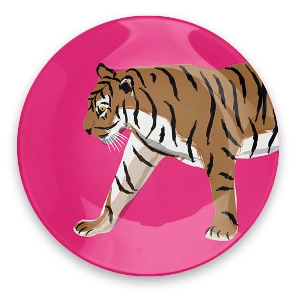 Clairebella Studio / CB Studio Clairebella Walking Tiger Round Glass Trinket Tray - Little Miss Muffin Children & Home