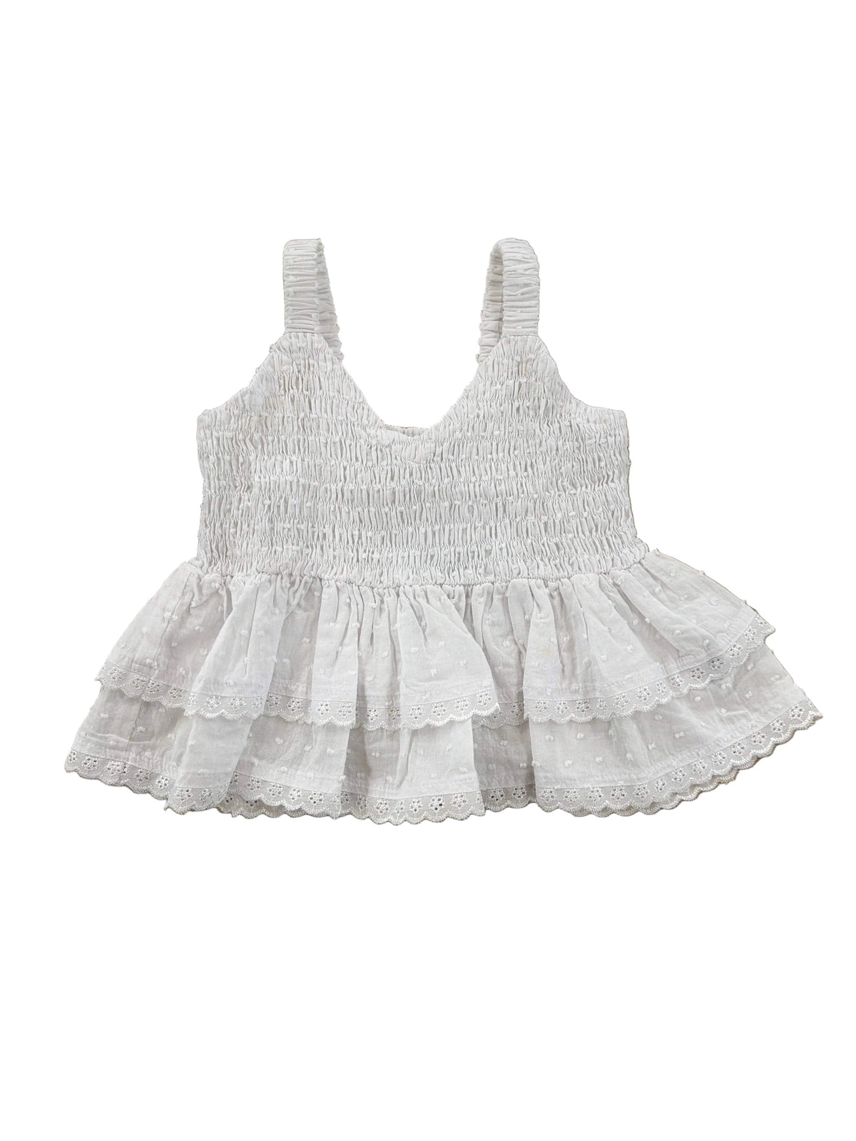 Joyous and Free White Swiss Dot Will Tank - Little Miss Muffin Children & Home
