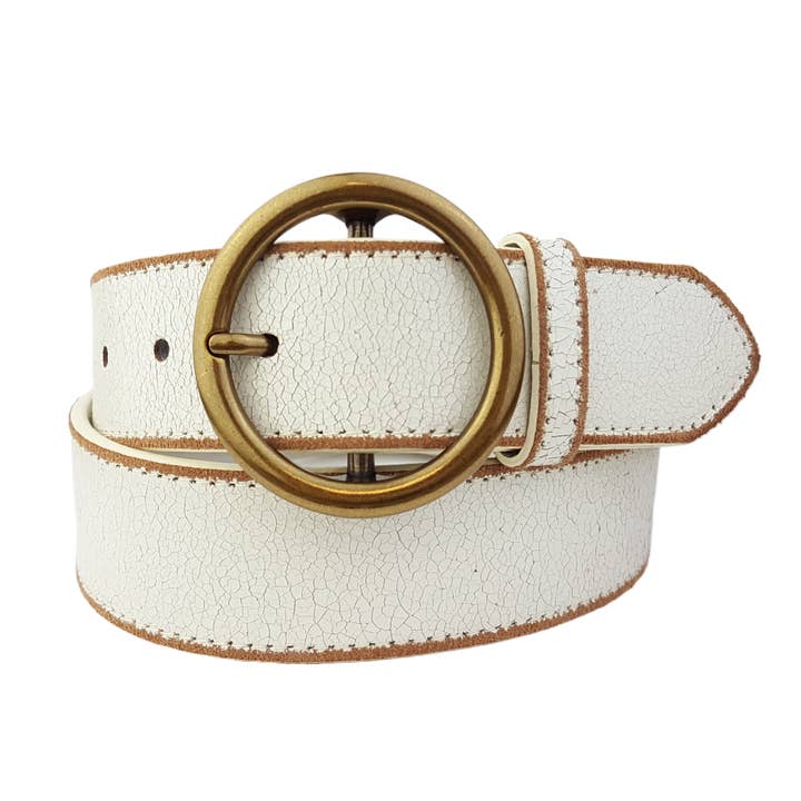 Axesoria West Vintage Leather Belt with Distress Burnish Edge - Little Miss Muffin Children & Home