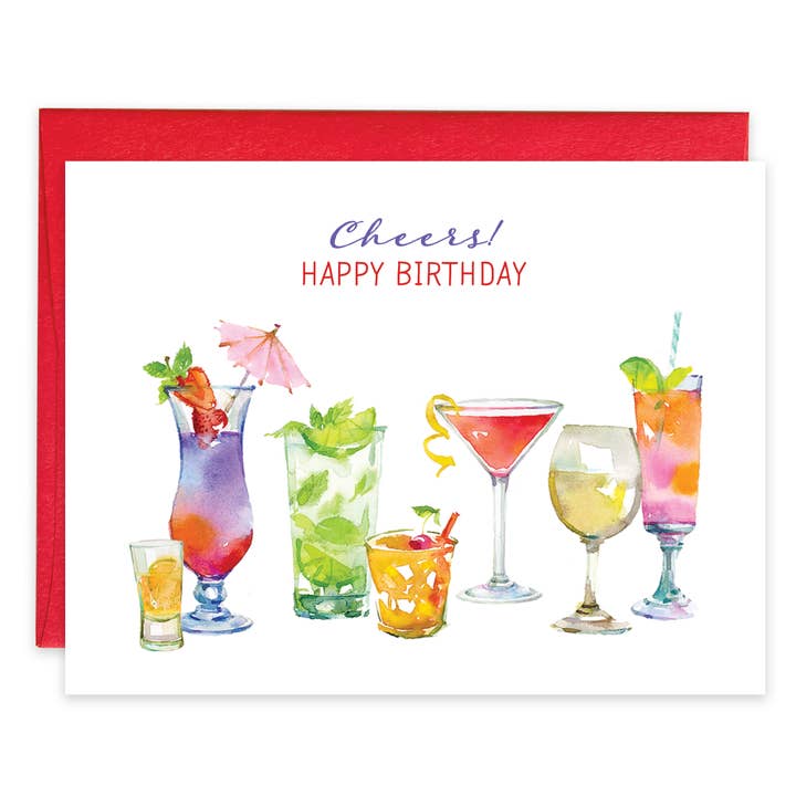 Tropical Drinks Birthday Greeting Card