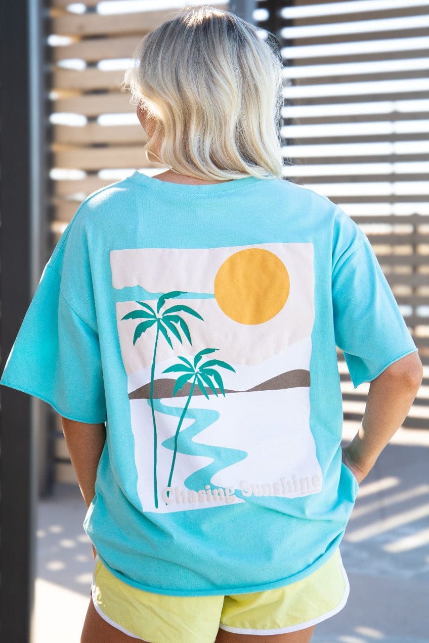Grace + Emma Chasing Sunshine Turquoise T-Shirt - Little Miss Muffin Children & Home