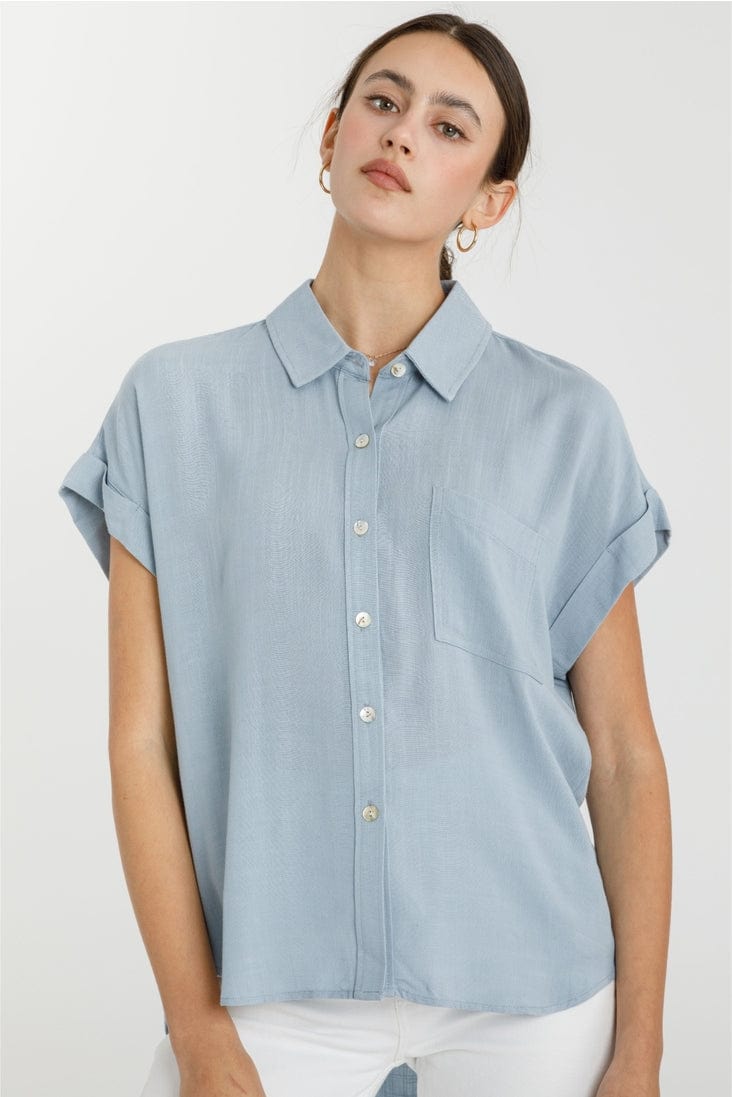 Be Cool Short Sleeve Button Down Shirt - Little Miss Muffin Children & Home