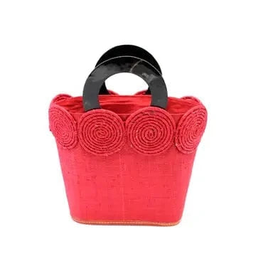 Shebobo Shebobo Red Tazi Disc Straw Handbag with Horn Handle - Little Miss Muffin Children & Home