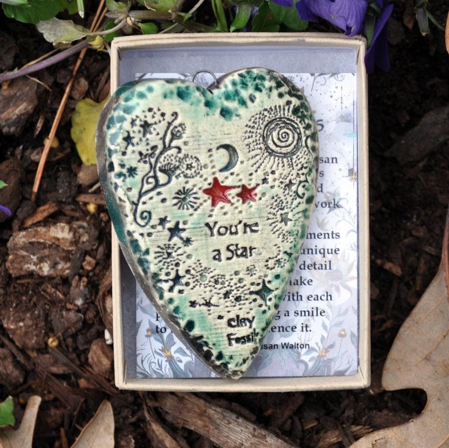 Clay Fossils Clay Fossils You're a Star Handmade Pottery Heart Memento - Little Miss Muffin Children & Home
