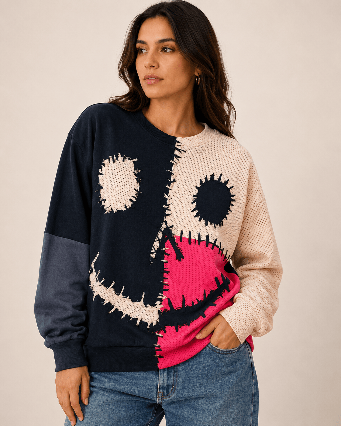 Sheer Trend Scarecrow Face 3D Print Sweatshirt - Little Miss Muffin Children & Home