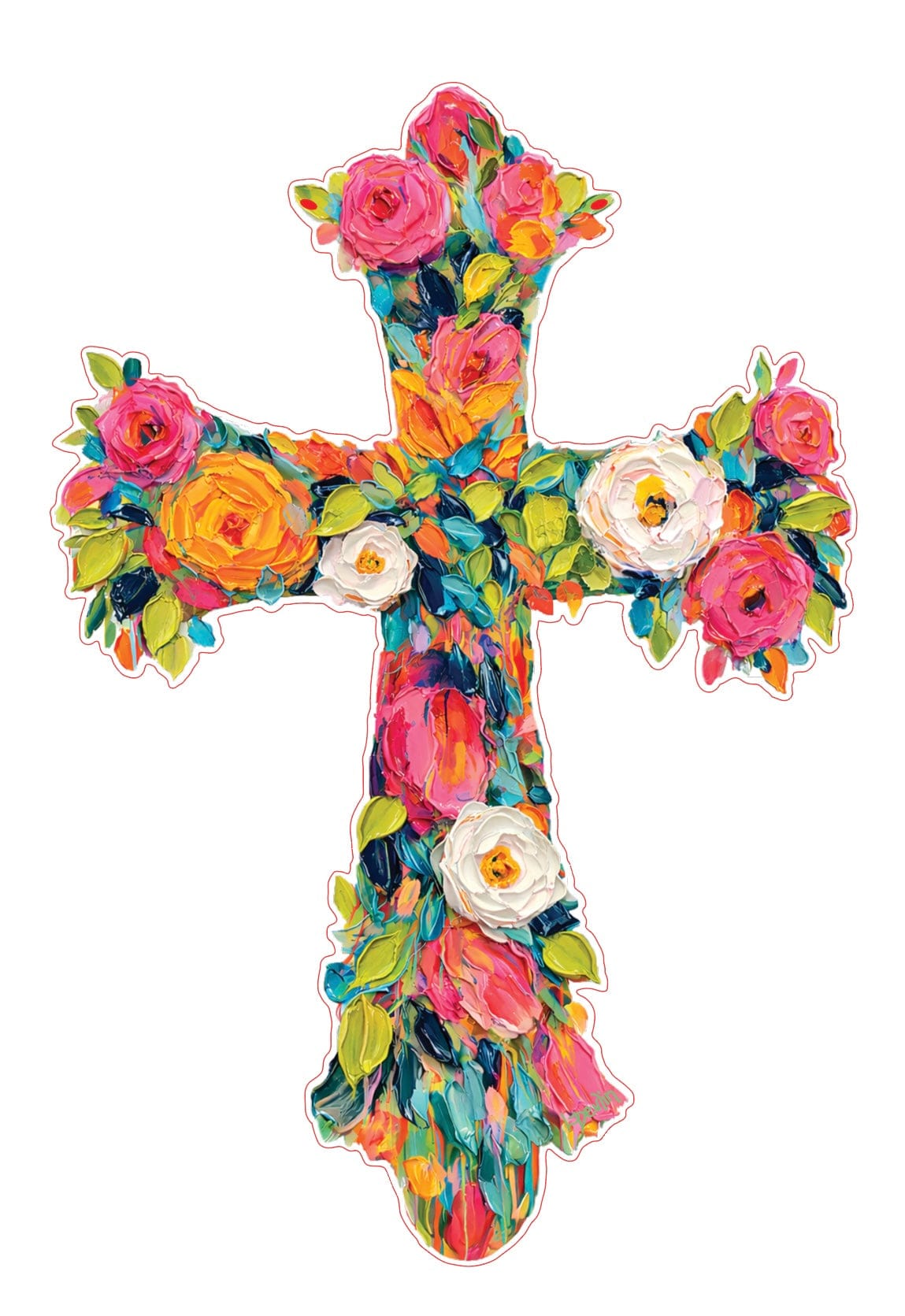 Lisa Devlin Designs Cross Flowers Thin Door Hanger - Little Miss Muffin Children & Home