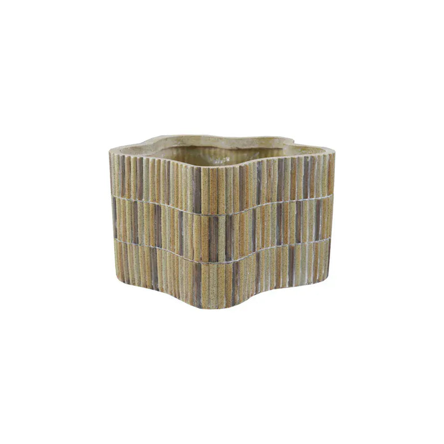 Bloomingville Composite Resin Planter with Mosaic Design - Little Miss Muffin Children & Home