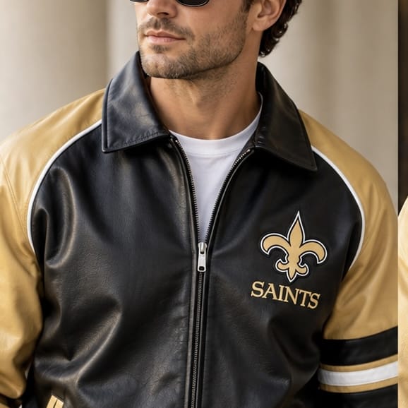 P&A Gift Saints Vegan Leather Bomber - Little Miss Muffin Children & Home