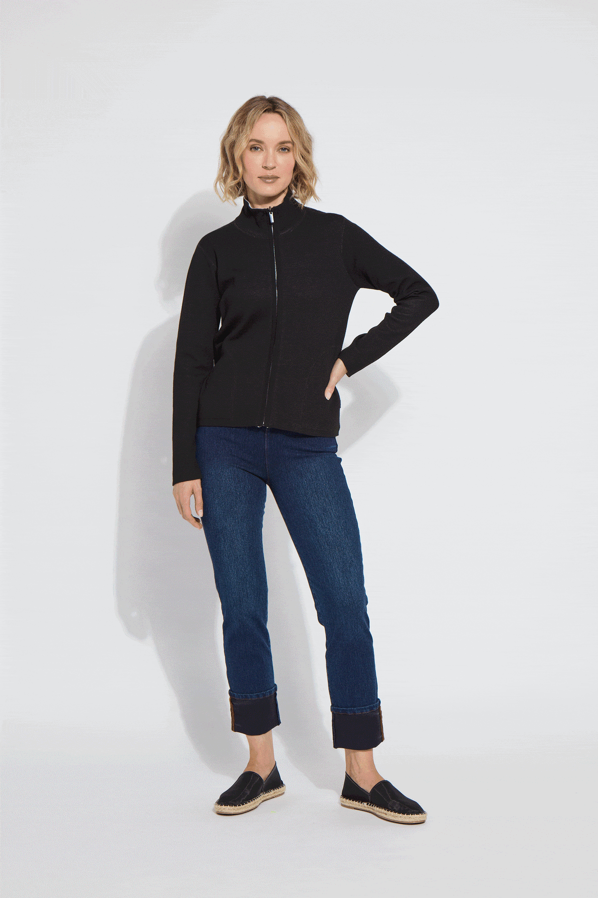 Lysse Lyssé Reversible Cashmere Zip-Up Cardigan – Black/Pearl Grey Melange - Little Miss Muffin Children & Home