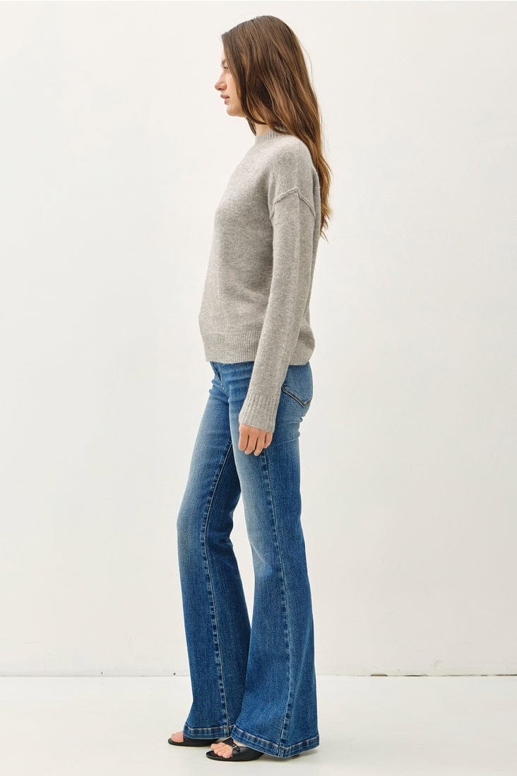 Be Cool Be Cool Cozy Drop Shoulder Sweater with Rib Detail in Mocha - Little Miss Muffin Children & Home