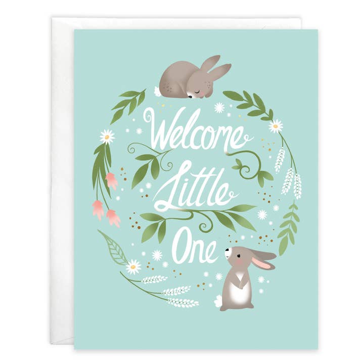 Little Bunnies Baby Greeting Card