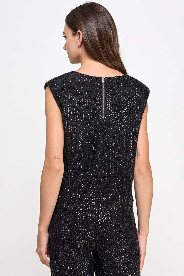 Ellison Ellison Sequins Sleeveless Top Black - Little Miss Muffin Children & Home
