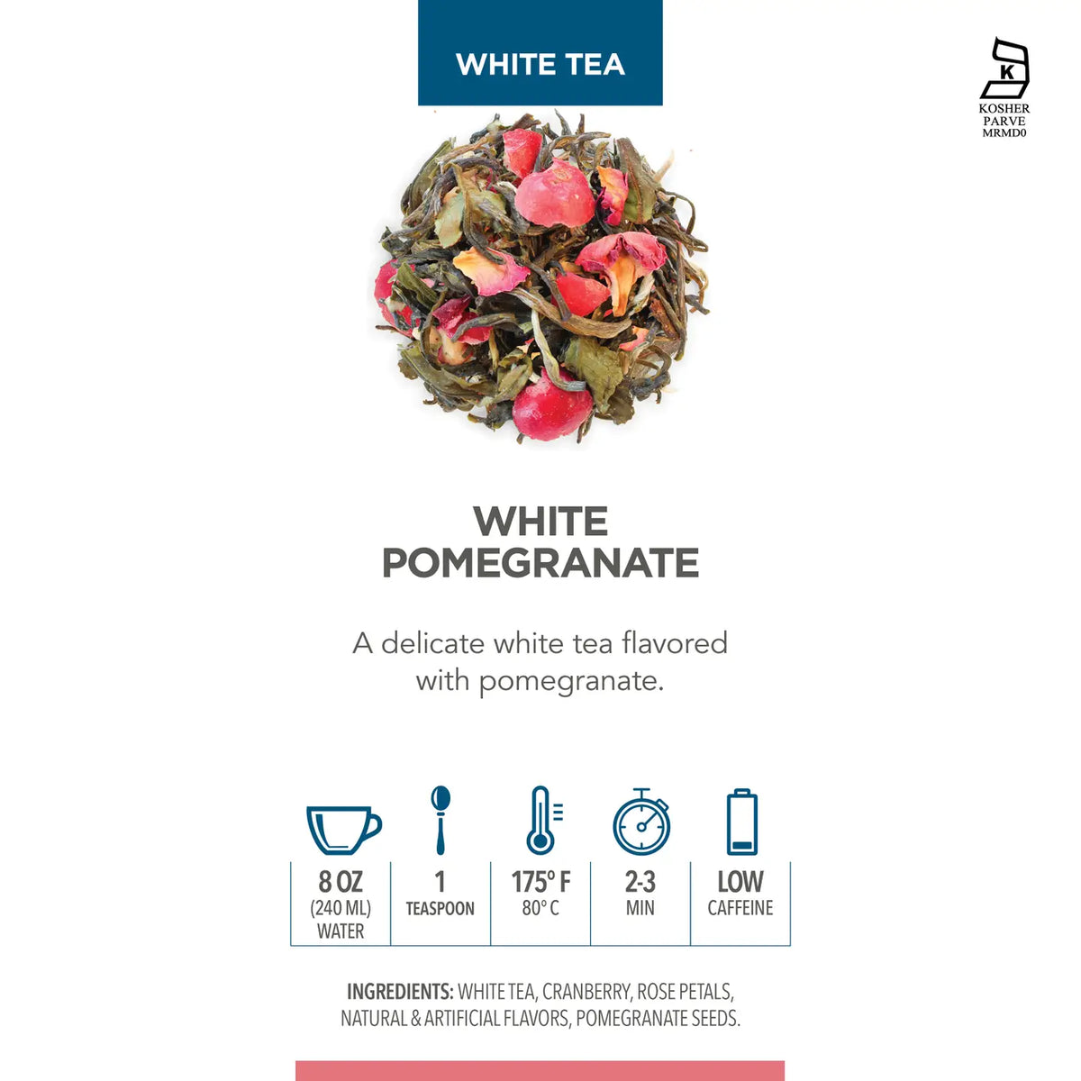Teabloom White Pomegranate Loose Leaf Tea Canister - Little Miss Muffin Children & Home
