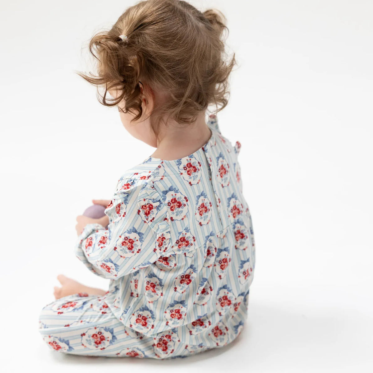Angel Dear Beverly Cameo Stripe Ruffle Sleeve Snap Romper - Little Miss Muffin Children & Home