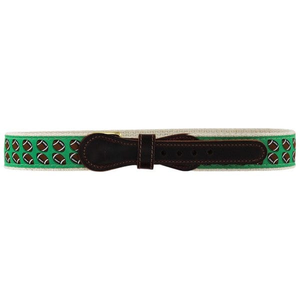 Bailey Boys Buddy Belt in Footballs on Green - Little Miss Muffin Children & Home