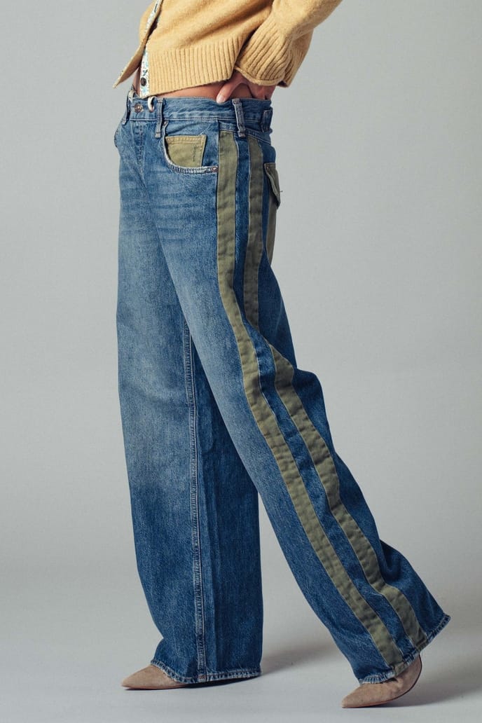 Urban Daizy Wide-Leg Utility Stripe Denim Jeans, 2 Available Colors - Little Miss Muffin Children & Home