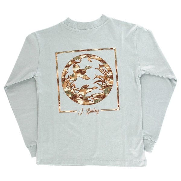 Bailey Boys Bailey Boys Long Sleeve Logo Tee- Duck Silhouette/Sage - Little Miss Muffin Children & Home