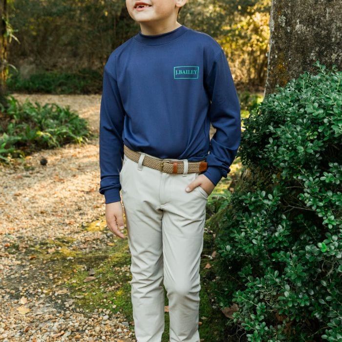 Bailey Boys Bailey Boys Long Sleeve Logo Tee- Wood Duck/Navy - Little Miss Muffin Children & Home