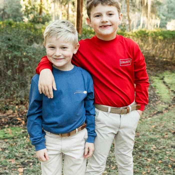 Bailey Boys Bailey Boys Long Sleeve Performance Logo Tee -Spaniel Dog/Red - Little Miss Muffin Children & Home