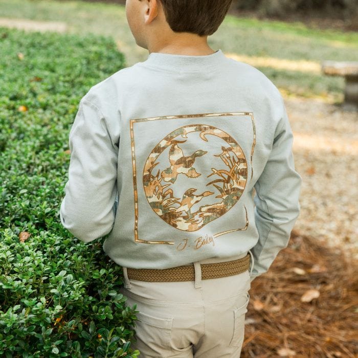 Bailey Boys Bailey Boys Long Sleeve Logo Tee- Duck Silhouette/Sage - Little Miss Muffin Children & Home