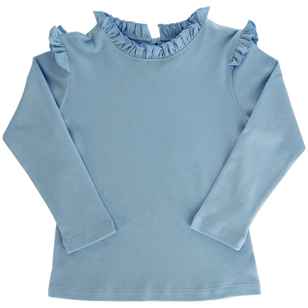 Bailey Boys Long Sleeve Ruffle Trimmed Tee in Bayberry - Little Miss Muffin Children & Home