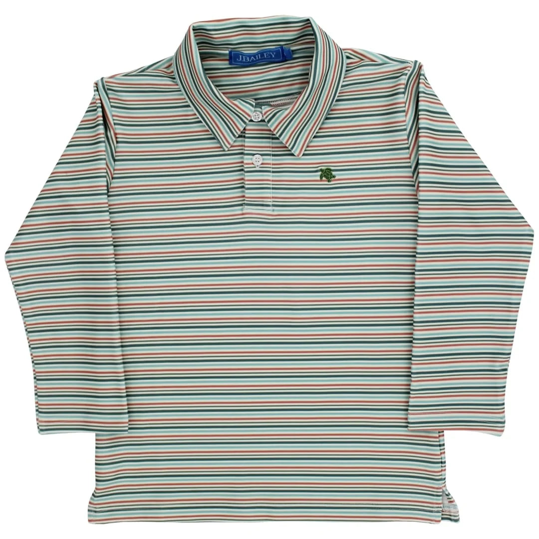 Boys' Harvest Striped Long Sleeve Performance Polo