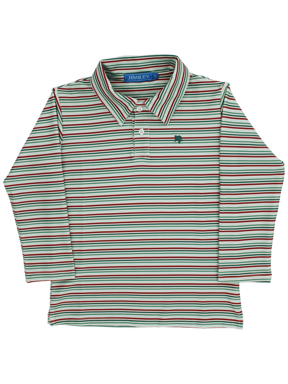 Boys' Holly Striped Long Sleeve Performance Polo