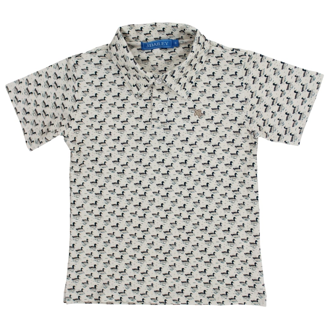 Bailey Boys Henry Performance Short Sleeve Polo with Mallards - Little Miss Muffin Children & Home