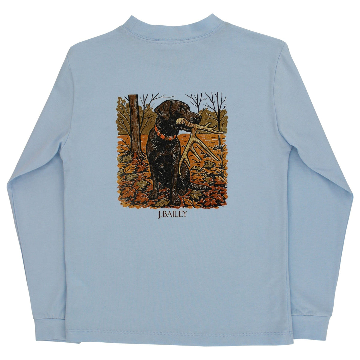Bailey Boys Long Sleeve Logo Tee with Antler Dog on Bayberry - Little Miss Muffin Children & Home