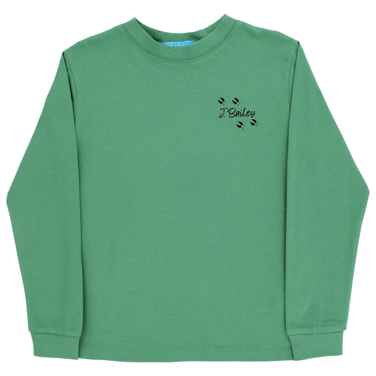 Bailey Boys Long Sleeve Logo Tee with Buck on Sage - Little Miss Muffin Children & Home