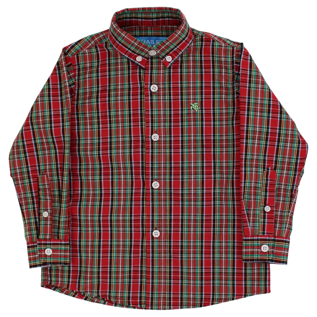 J. Bailey Boys’ Roscoe Tartan Plaid Long-Sleeve Button-Down Shirt
