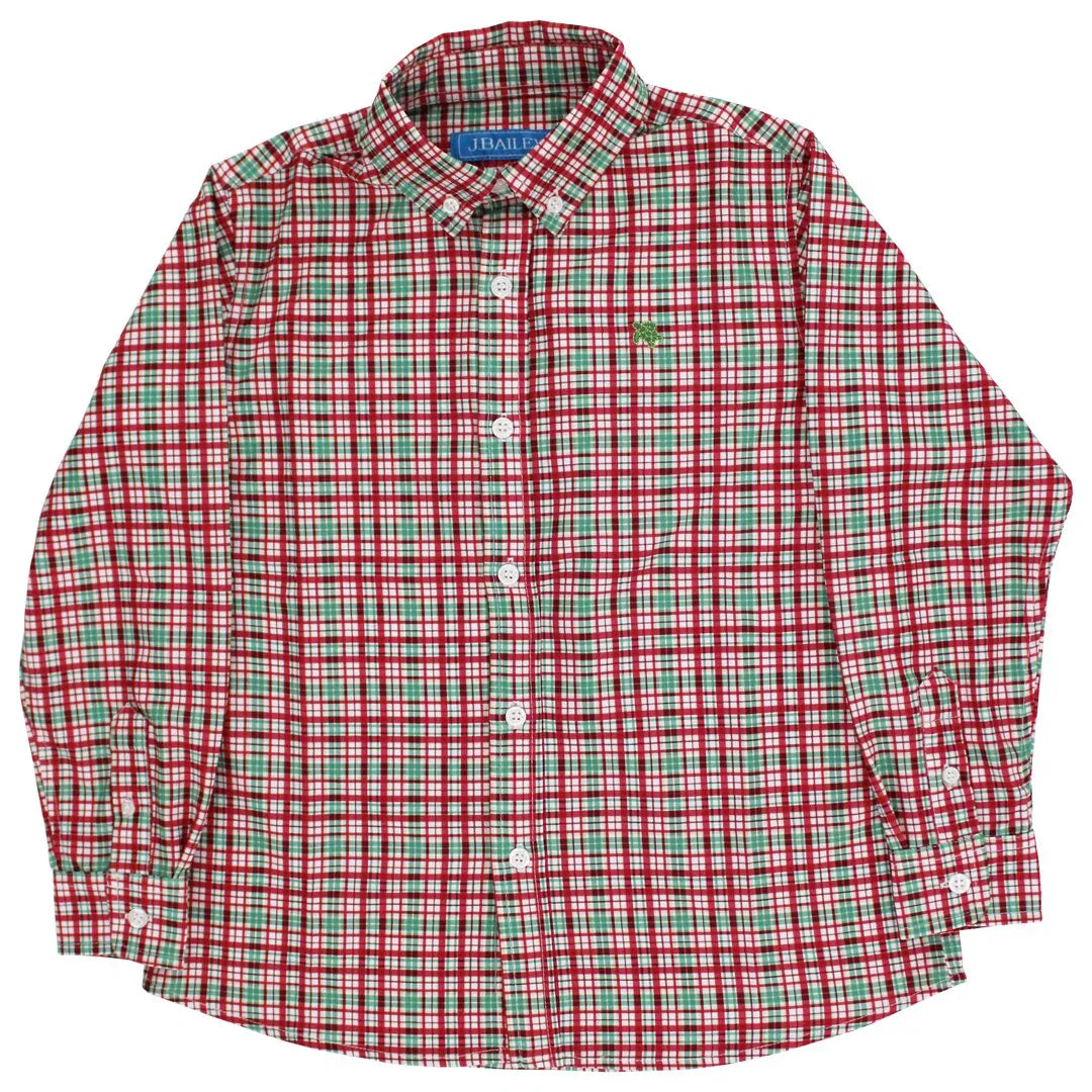 Bailey Boys Roscoe Performance Button Down Shirt in Jolly Plaid - Little Miss Muffin Children & Home