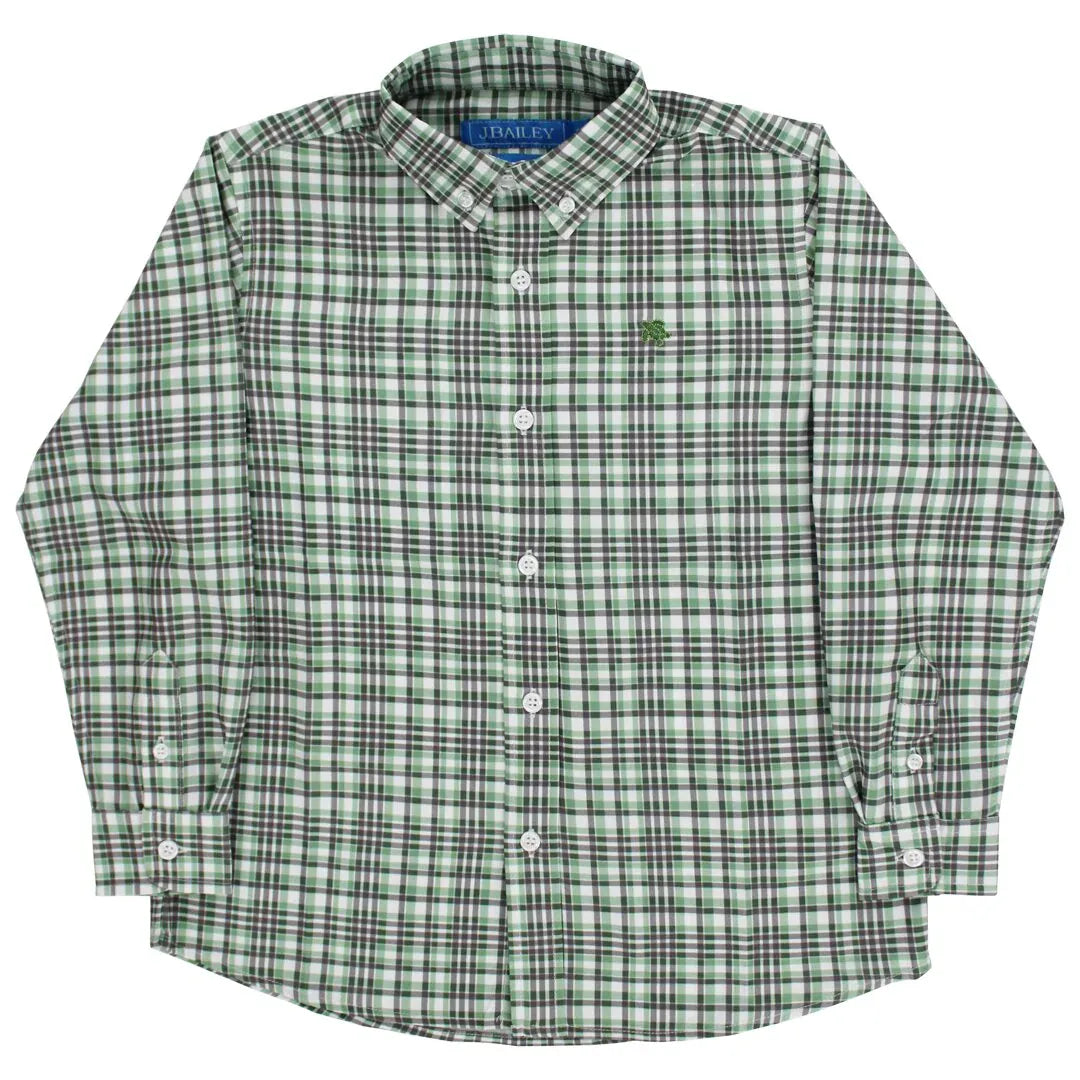 Bailey Boys Roscoe Performance Button Down Shirt in Oak Plaid - Little Miss Muffin Children & Home