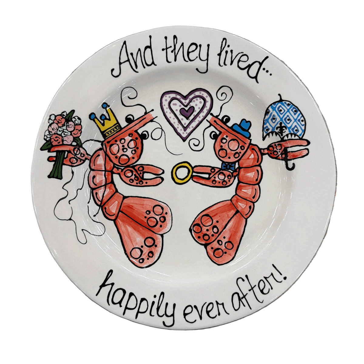 Jan Salzer Art Crawfish Wedding Round Plate - Little Miss Muffin Children & Home