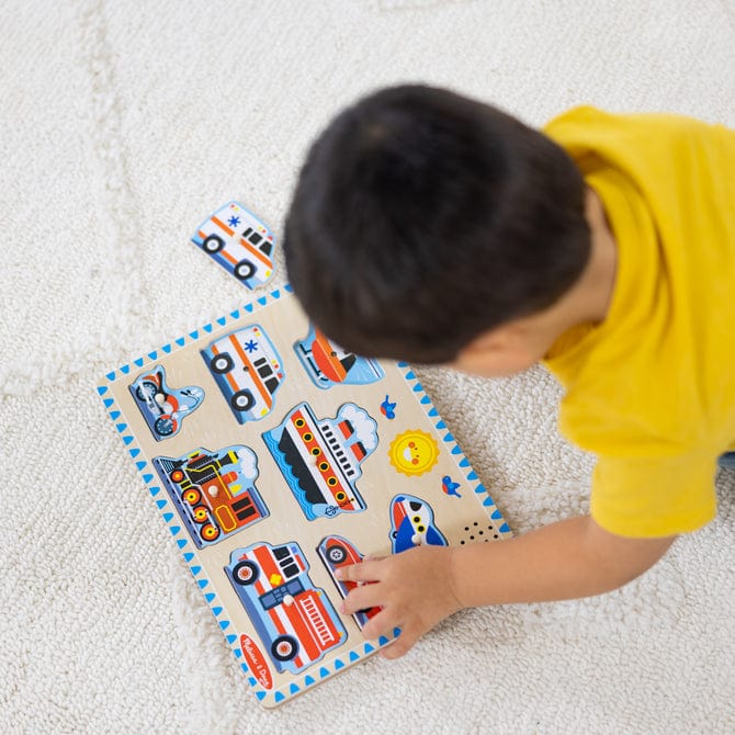 Melissa & Doug Melissa & Doug 8 Pc Vehicles Sound Puzzle - Little Miss Muffin Children & Home