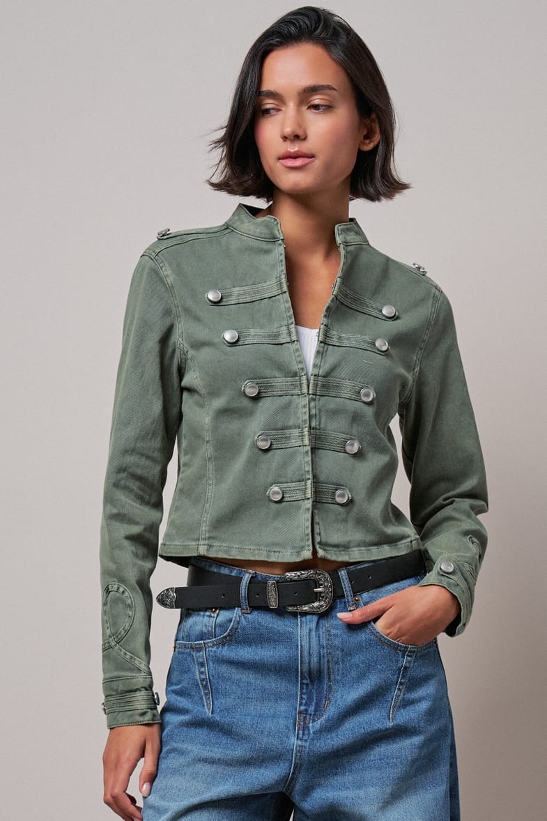 Urban Daizy Urban Daizy Olive Military Stretch Cotton Jacket - Little Miss Muffin Children & Home