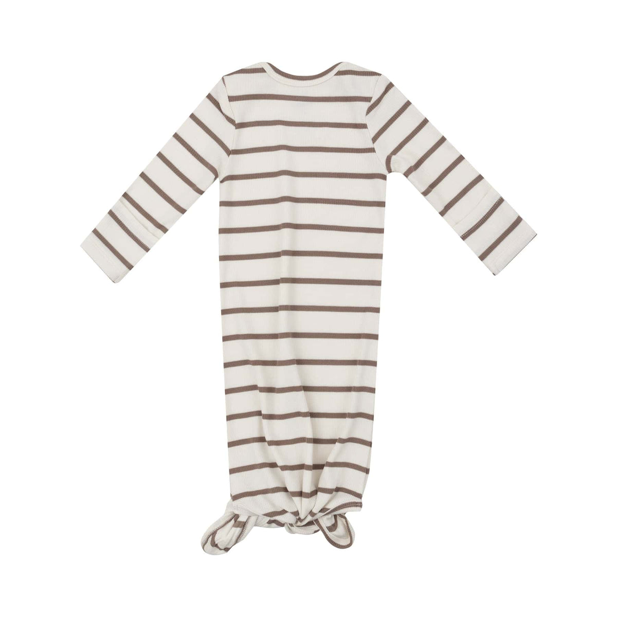 Angel Dear Angel Dear Ribbed Brown Stripe Knotted Gown - Little Miss Muffin Children & Home