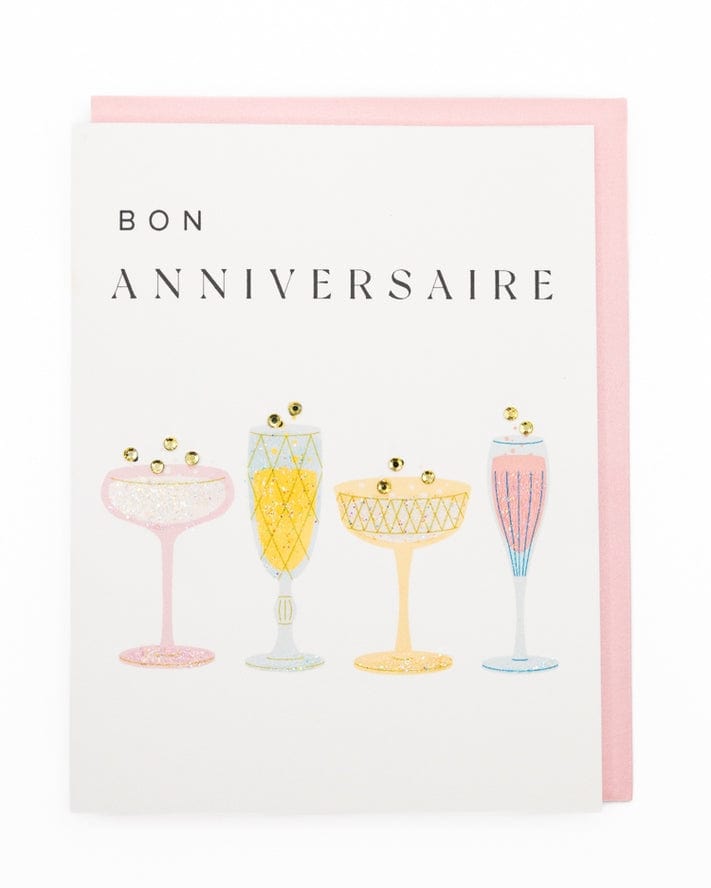 Lavender Vines 'Bon Anniversaire' Cheers Birthday Greeting Card - Little Miss Muffin Children & Home