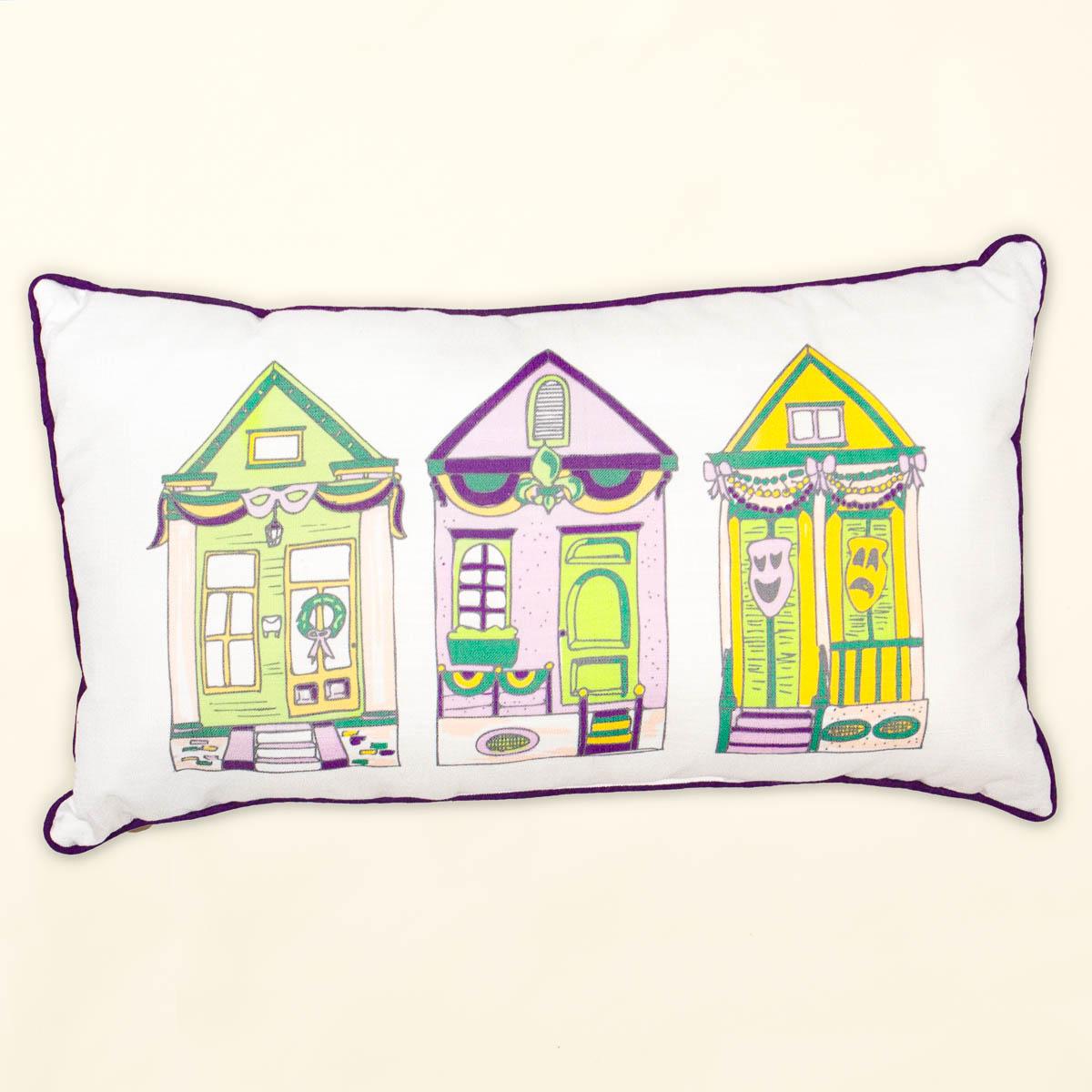 The Royal Standard Mardi Gras Parade Houses Lumbar Pillow - Little Miss Muffin Children & Home