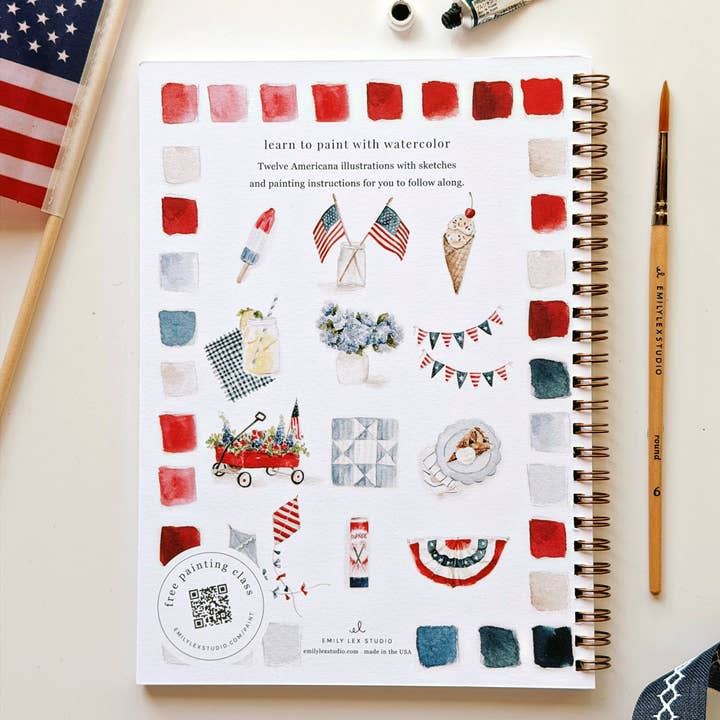 Emily Lex Studio Americana Watercolor Workbook - Little Miss Muffin Children & Home