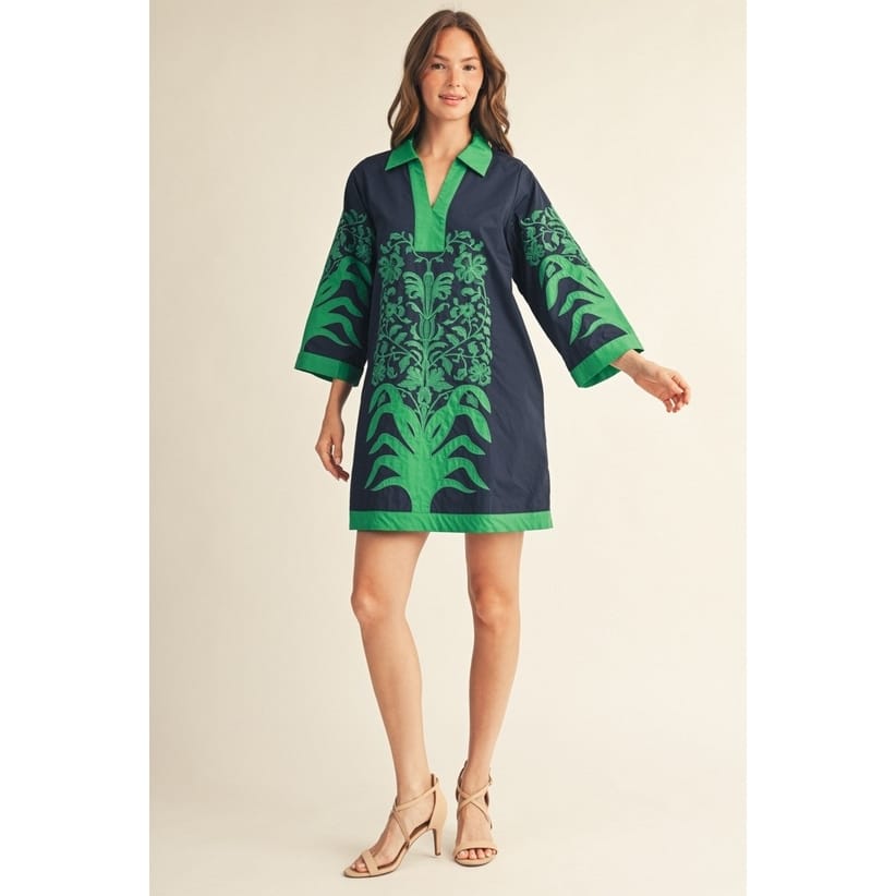 Style USA Baroque Embroidered Cotton Shift Dress, 2 Available Colors - Little Miss Muffin Children & Home