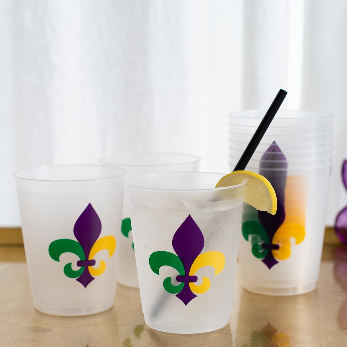The Royal Standard Mardi Gras Fleur Party Cups (Set of 10) - Little Miss Muffin Children & Home