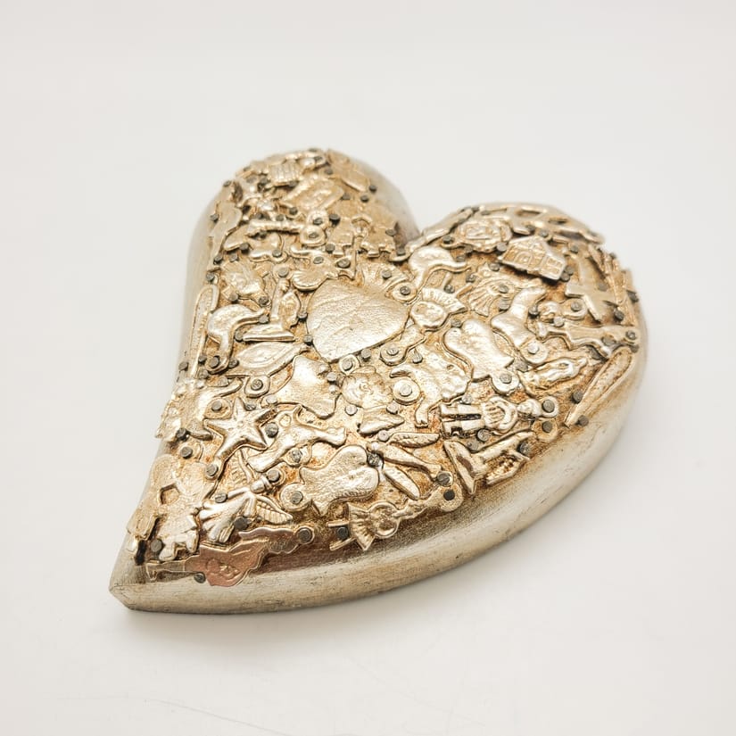Contreras Designs Handmade Gold Milagro Heart - Little Miss Muffin Children & Home