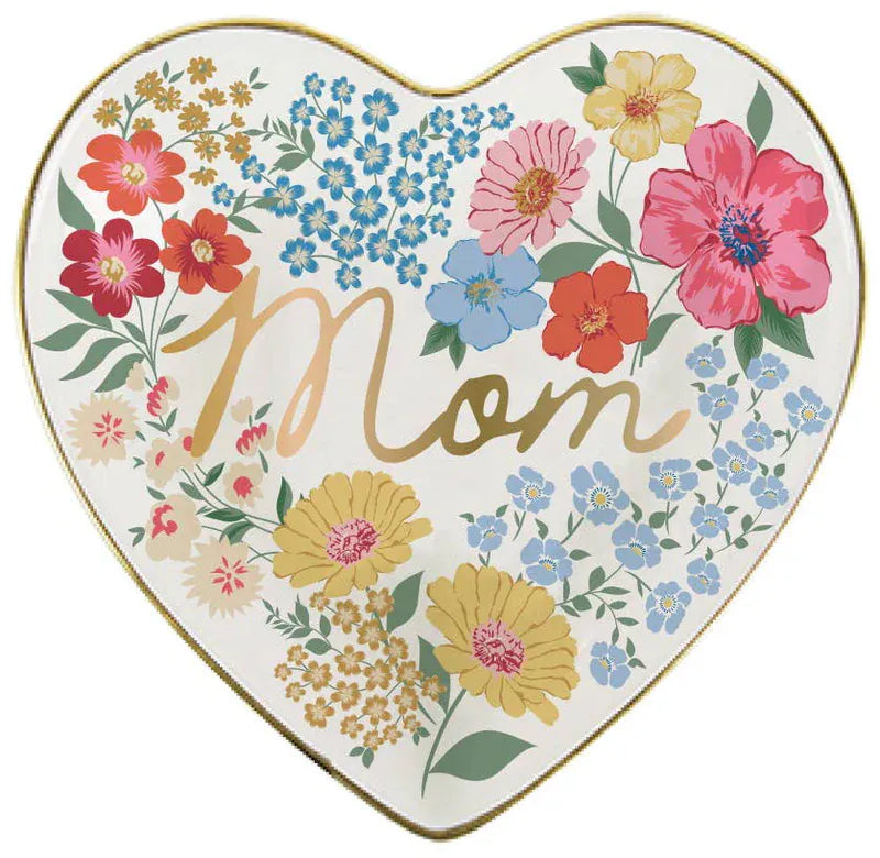 Mom Floral Heart Mother's Day Ceramic Trinket Tray