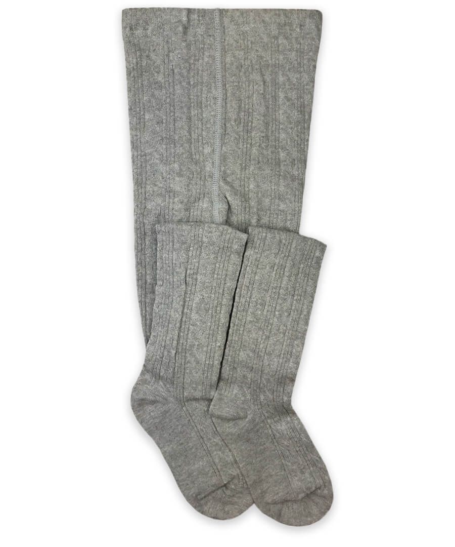 Jefferies Socks Heather Grey Classic Cable Knit Tights - Little Miss Muffin Children & Home