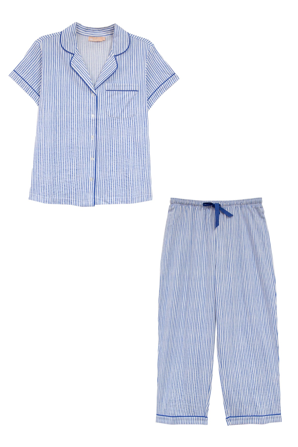 La Cera Pin Stripe Cotton Knit Capri PJ - Little Miss Muffin Children & Home